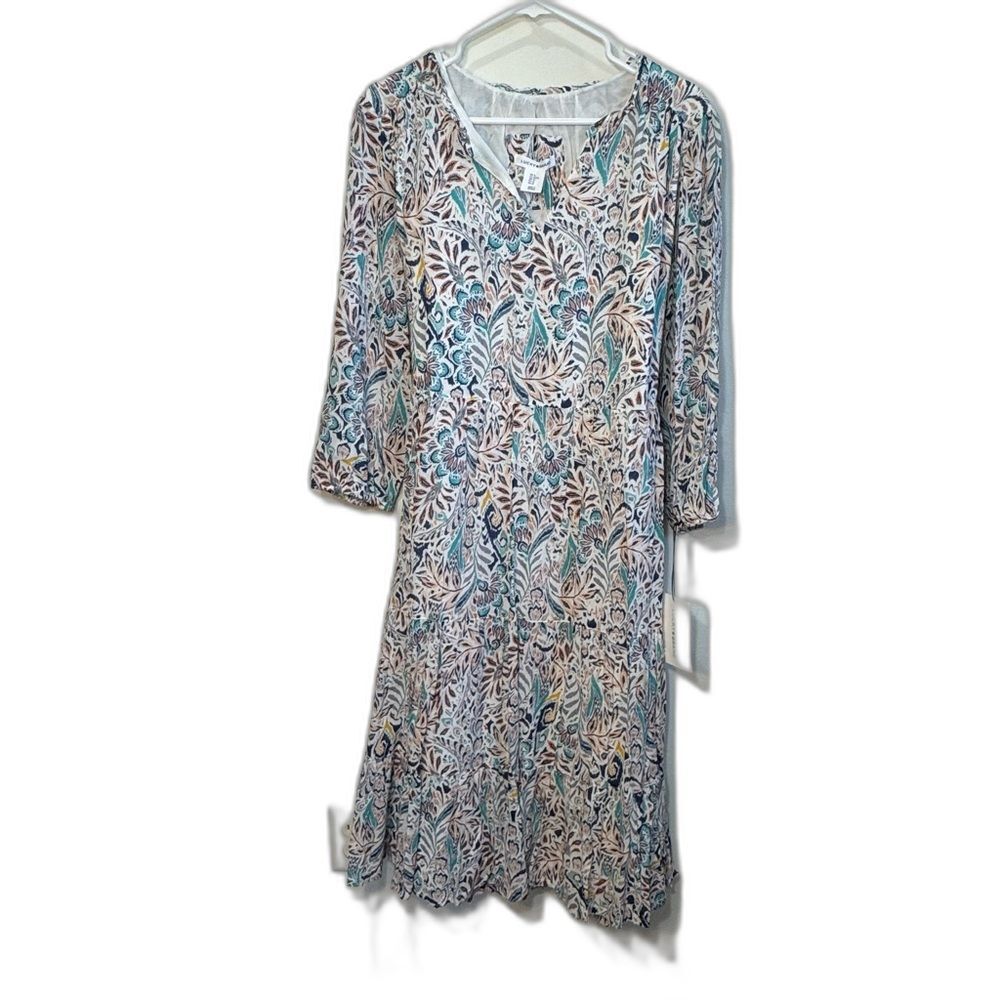 *NWT Lucky Brand Womens XL Tiered Maxi Dress Floral  w/ Belt Cottagecore